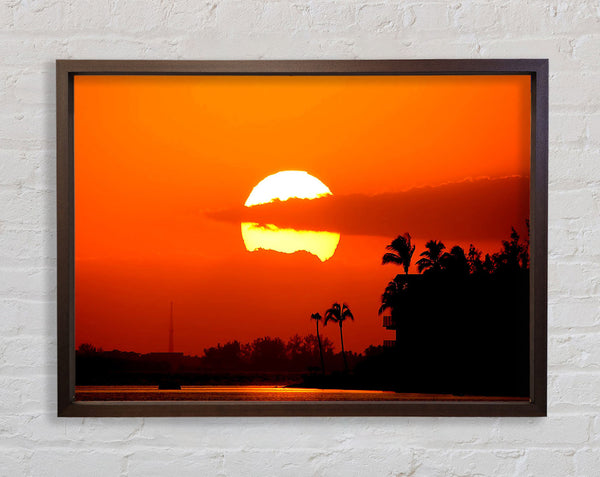 Huge Round Sun In The Sky Framed Print