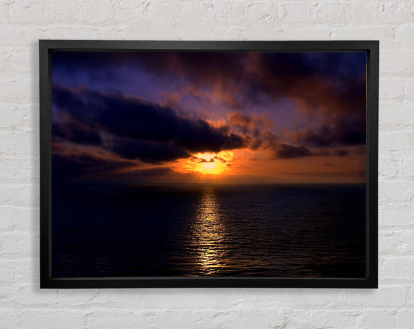 Sunset Open Sea Framed Print