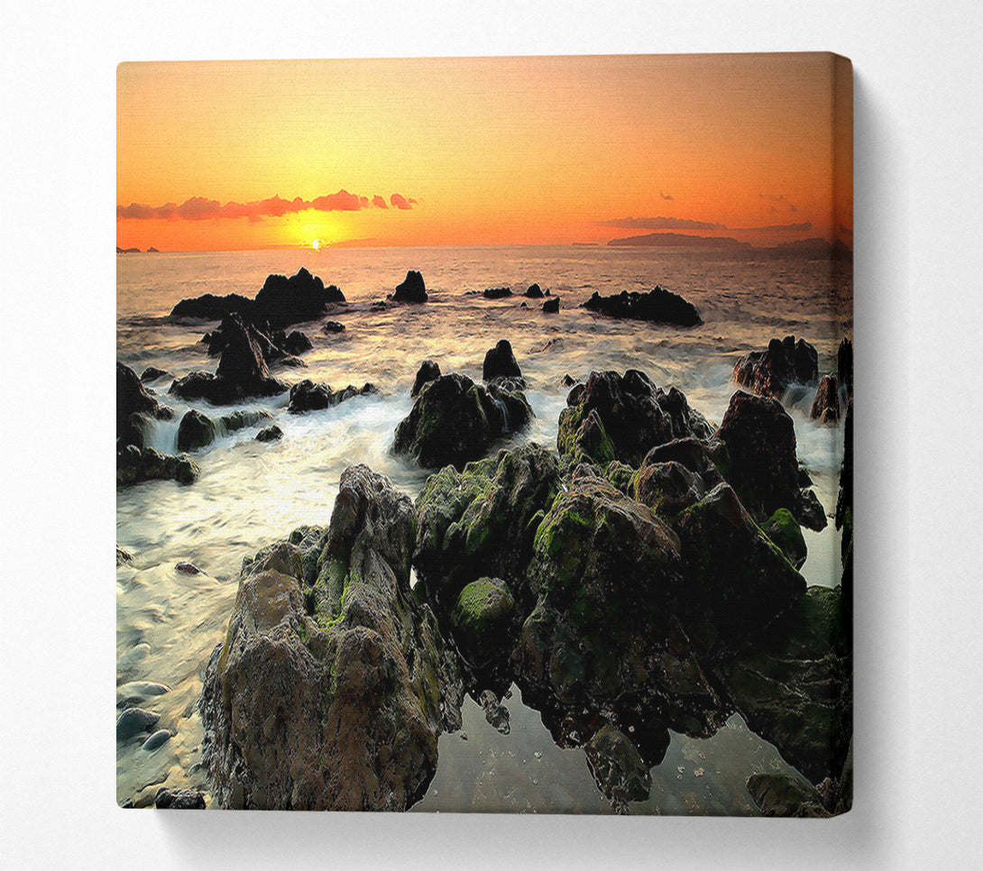  A Canvas Print of Sea Shore Sunset Canvas Art