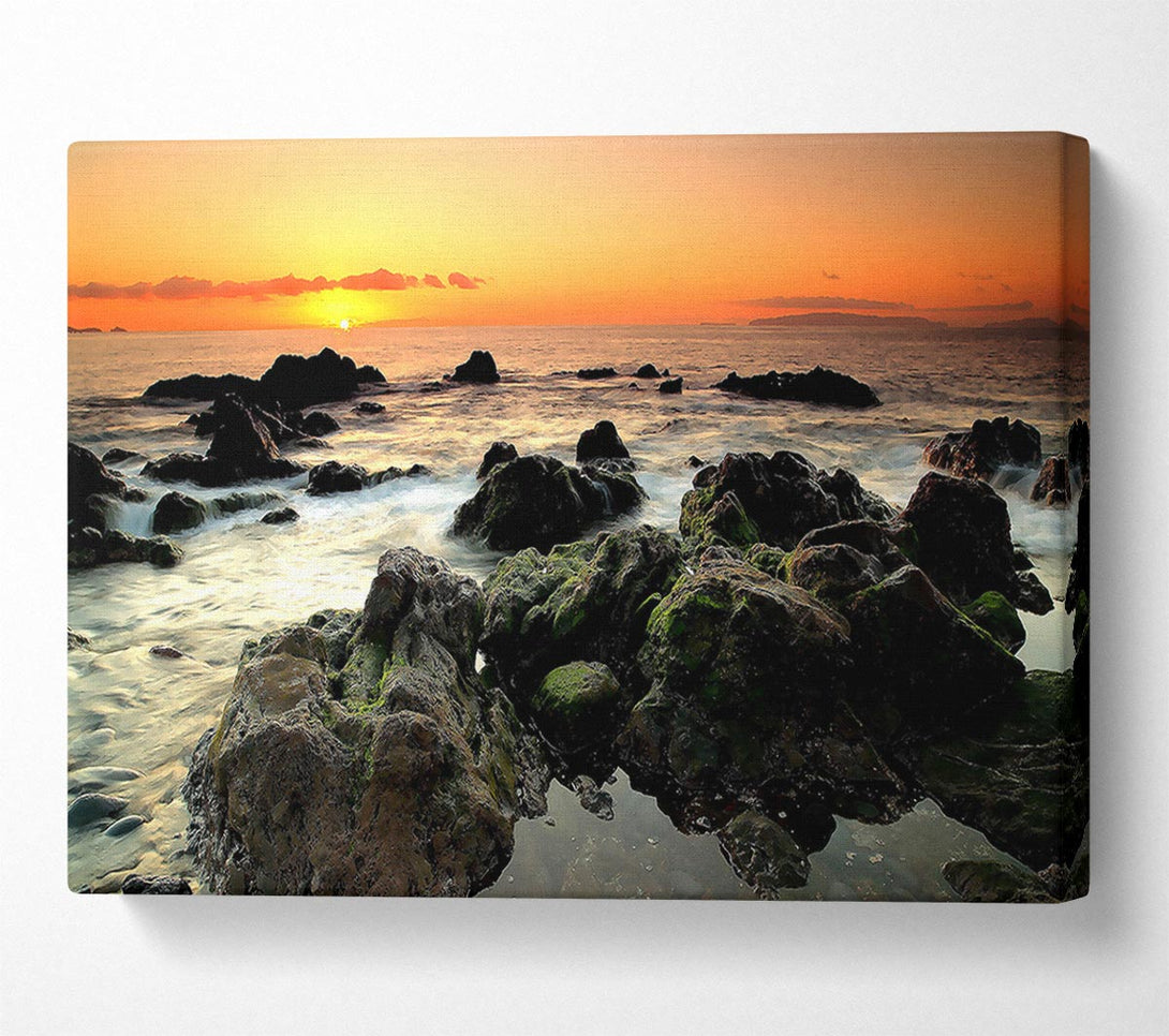 A Canvas Print of Sea Shore Sunset Canvas Art