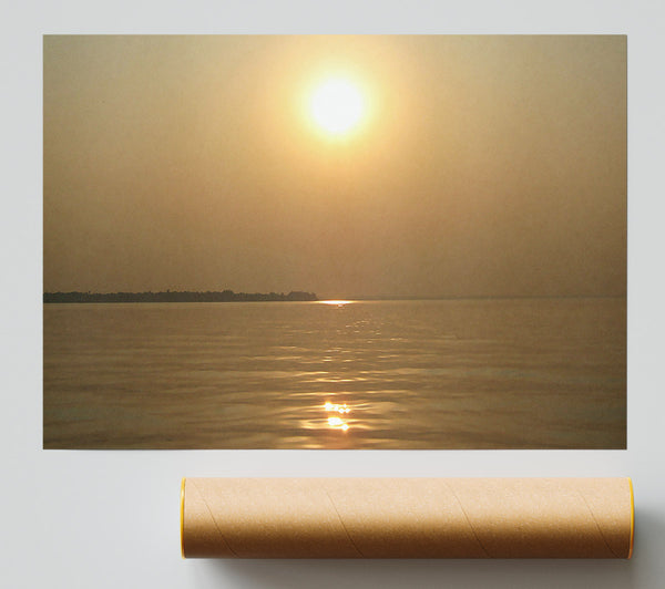 Tranquil Misty Sun Poster