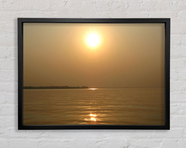 Tranquil Misty Sun Framed Print
