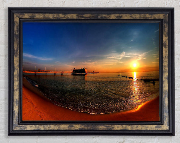 Sunrise Ocean View Pier Framed Print