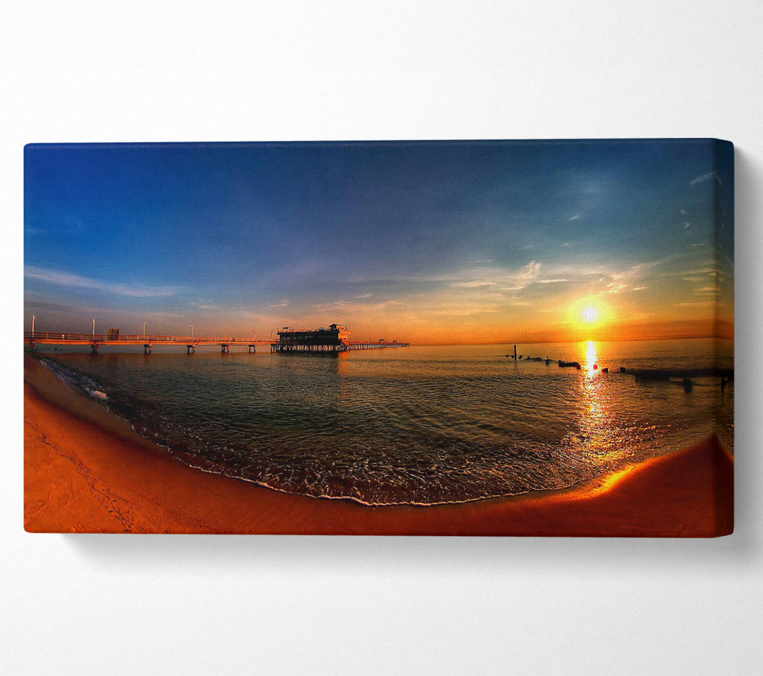  A Canvas Print of Sunrise Ocean View Pier Canvas Art