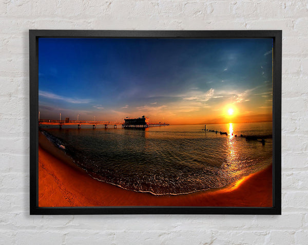 Sunrise Ocean View Pier Framed Print