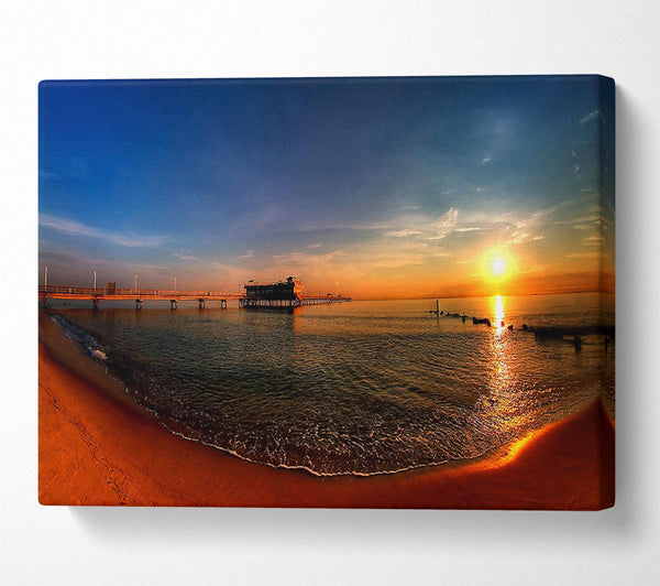  A Canvas Print of Sunrise Ocean View Pier Canvas Art