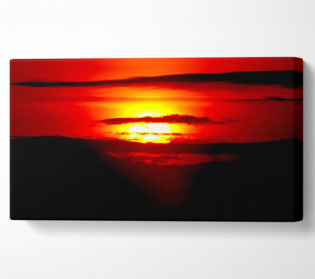  A Canvas Print of Red Sunset Clouds Canvas Print