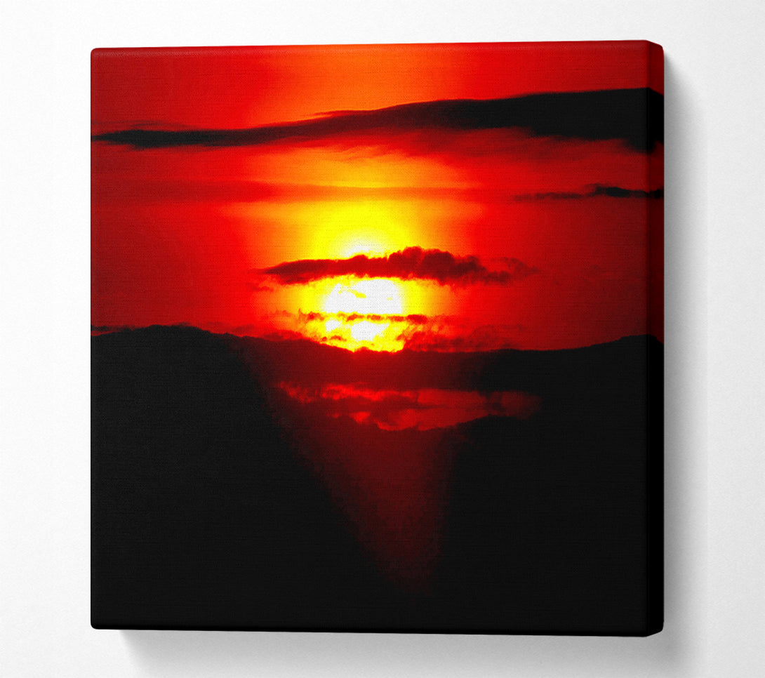  A Canvas Print of Red Sunset Clouds Canvas Print
