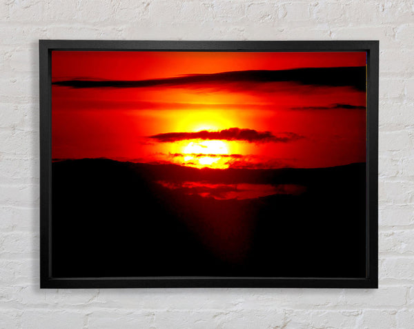Red Sunset Clouds Framed Print
