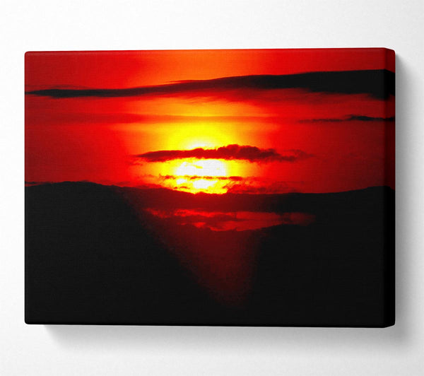  A Canvas Print of Red Sunset Clouds Canvas Print