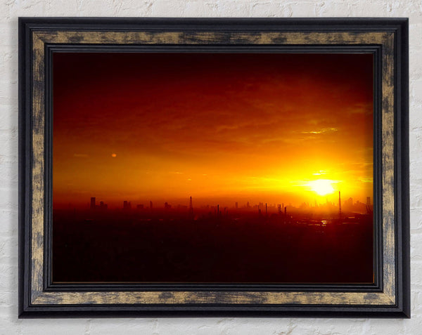 Sunset Over The City Framed Print