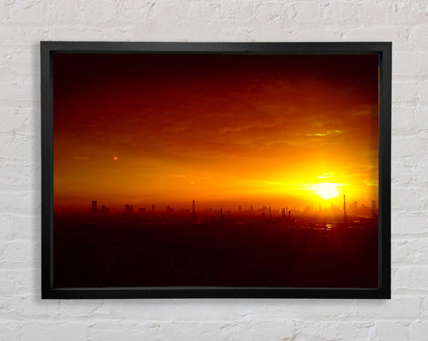 Sunset Over The City Framed Print