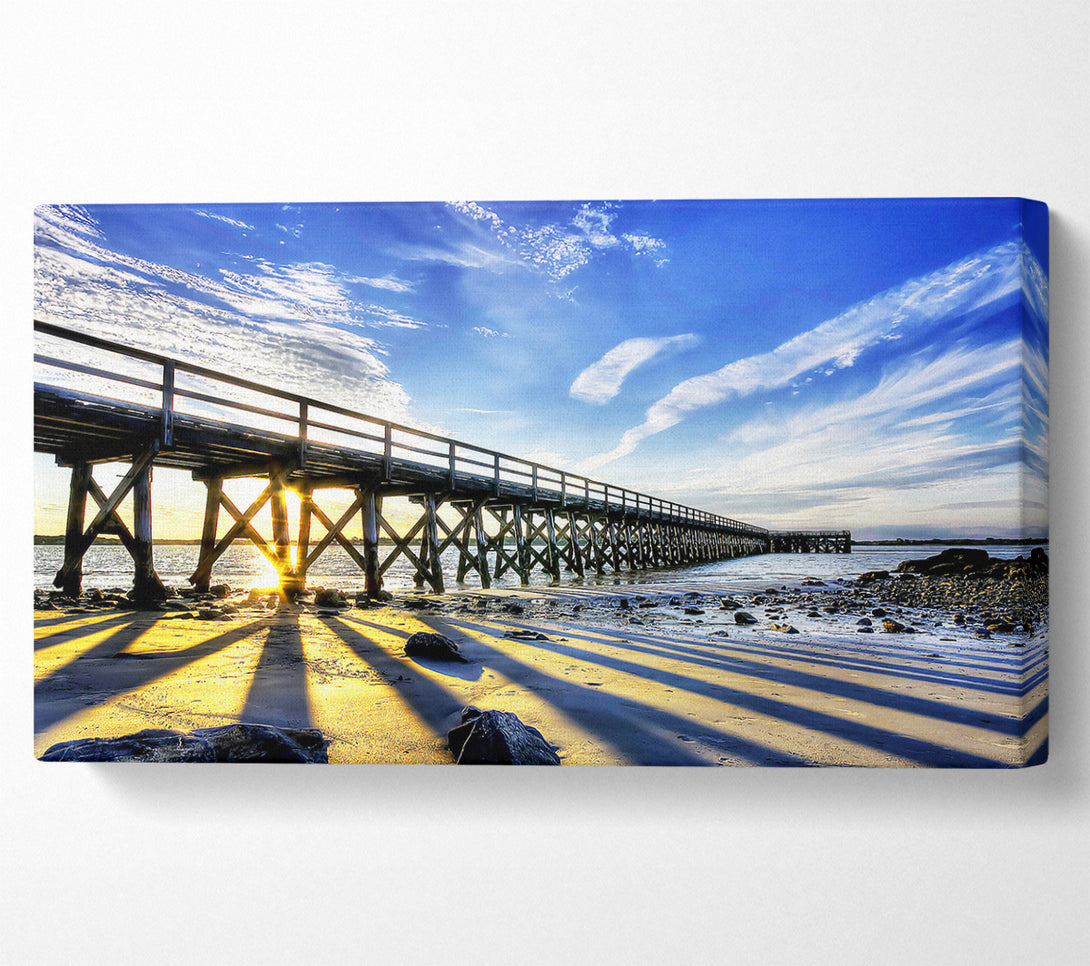  A Canvas Print of Sun Peaks Through The Pier Canvas Art