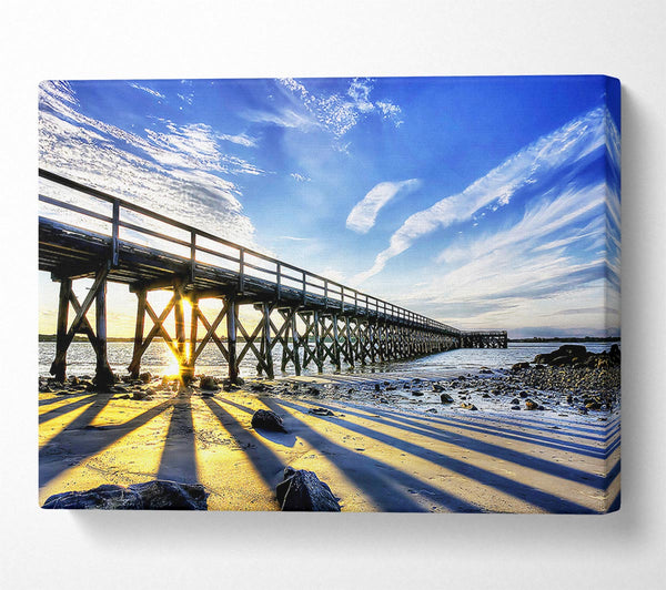 A Canvas Print of Sun Peaks Through The Pier Canvas Art