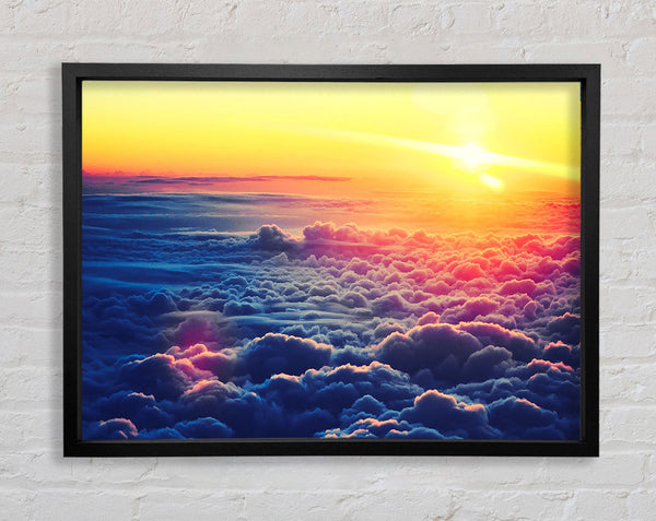 Sunrise Above The Clouds Framed Print