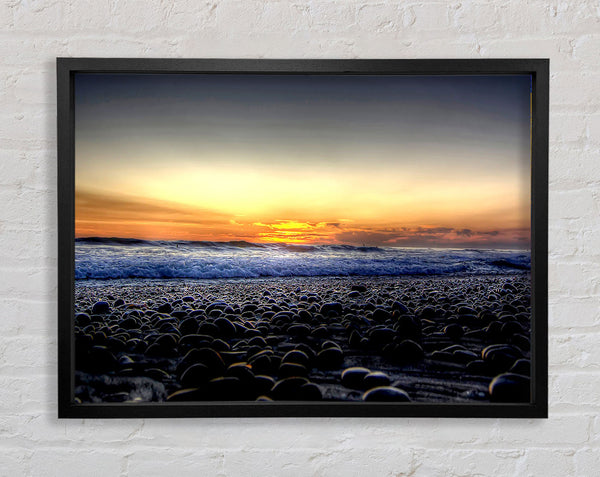 Stones On The Beach Framed Print