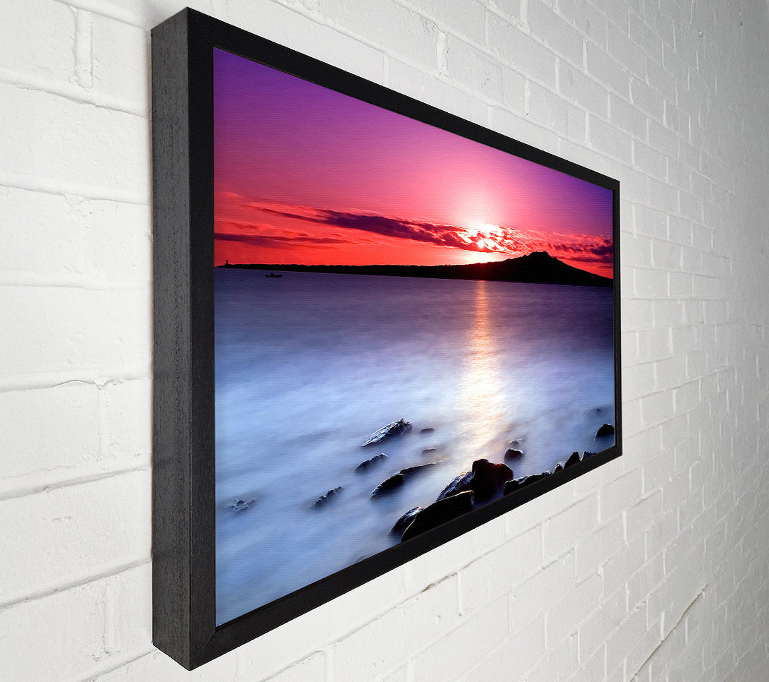  A Canvas Print of Sunset On The Tranquil Ocean Canvas Art