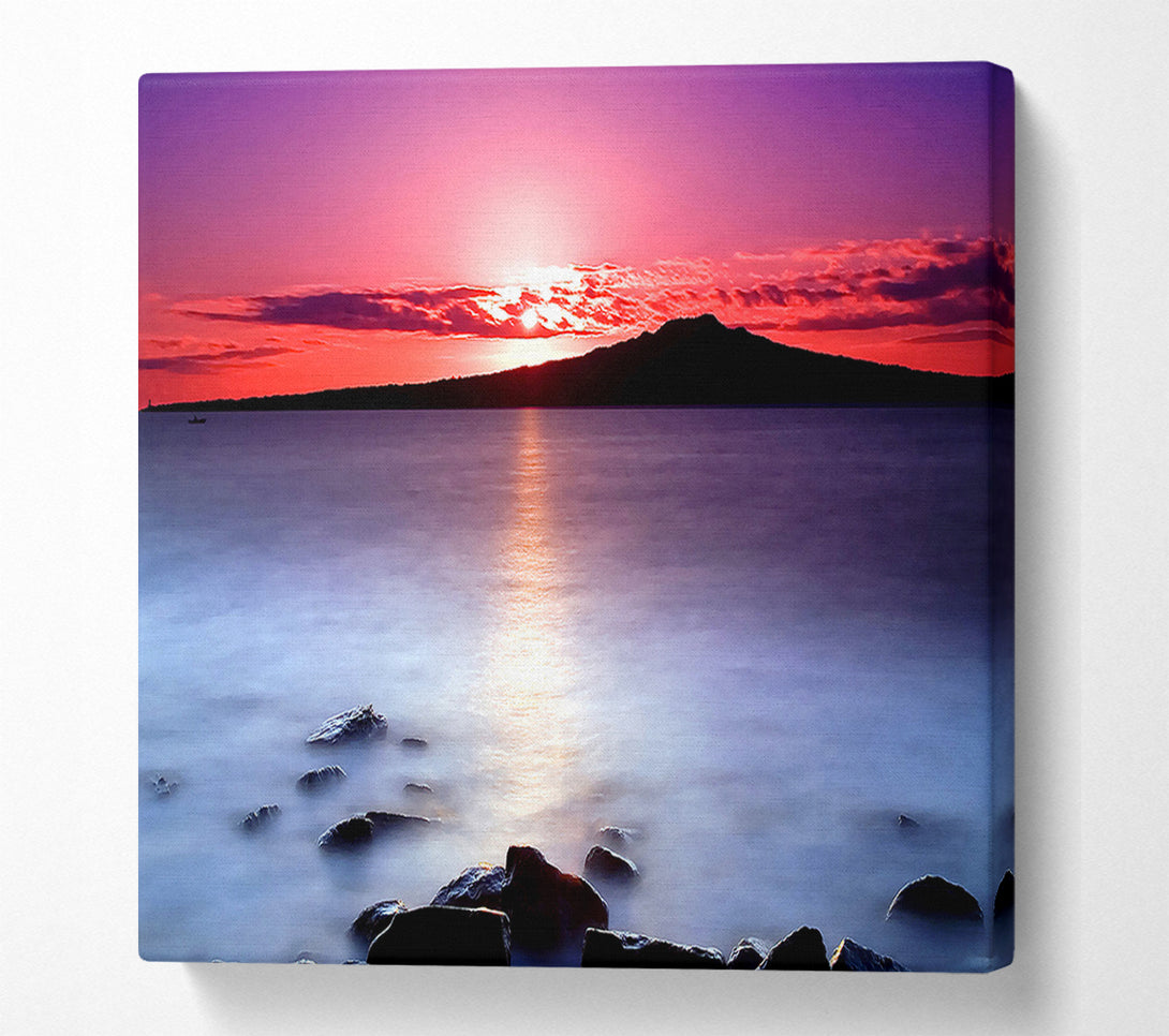  A Canvas Print of Sunset On The Tranquil Ocean Canvas Art