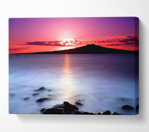  A Canvas Print of Sunset On The Tranquil Ocean Canvas Art