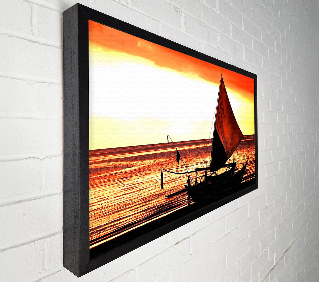  A Canvas Print of Beautiful Sail Boat At Sunset Canvas Art