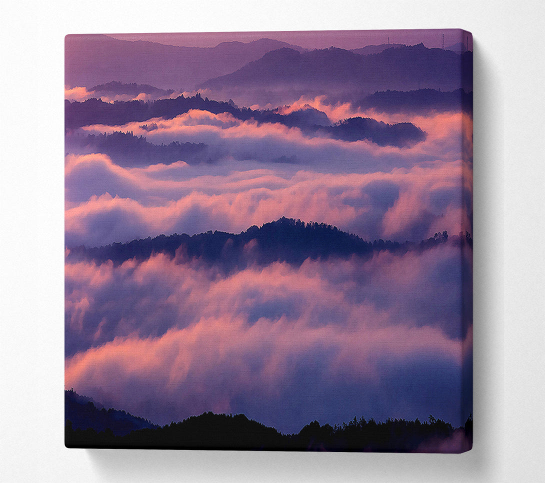  A Canvas Print of Sea Of Pink Clouds Canvas Wall Art