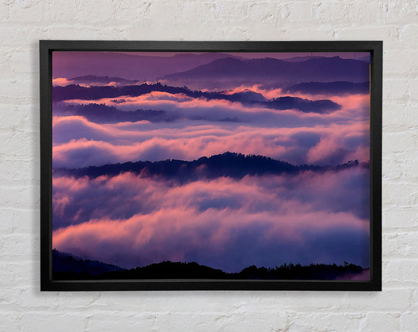 Sea Of Pink Clouds Framed Print