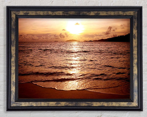 Sunset Beach Sparkle Framed Print