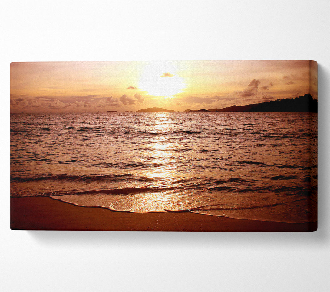  A Canvas Print of Sunset Beach Sparkle Canvas Print