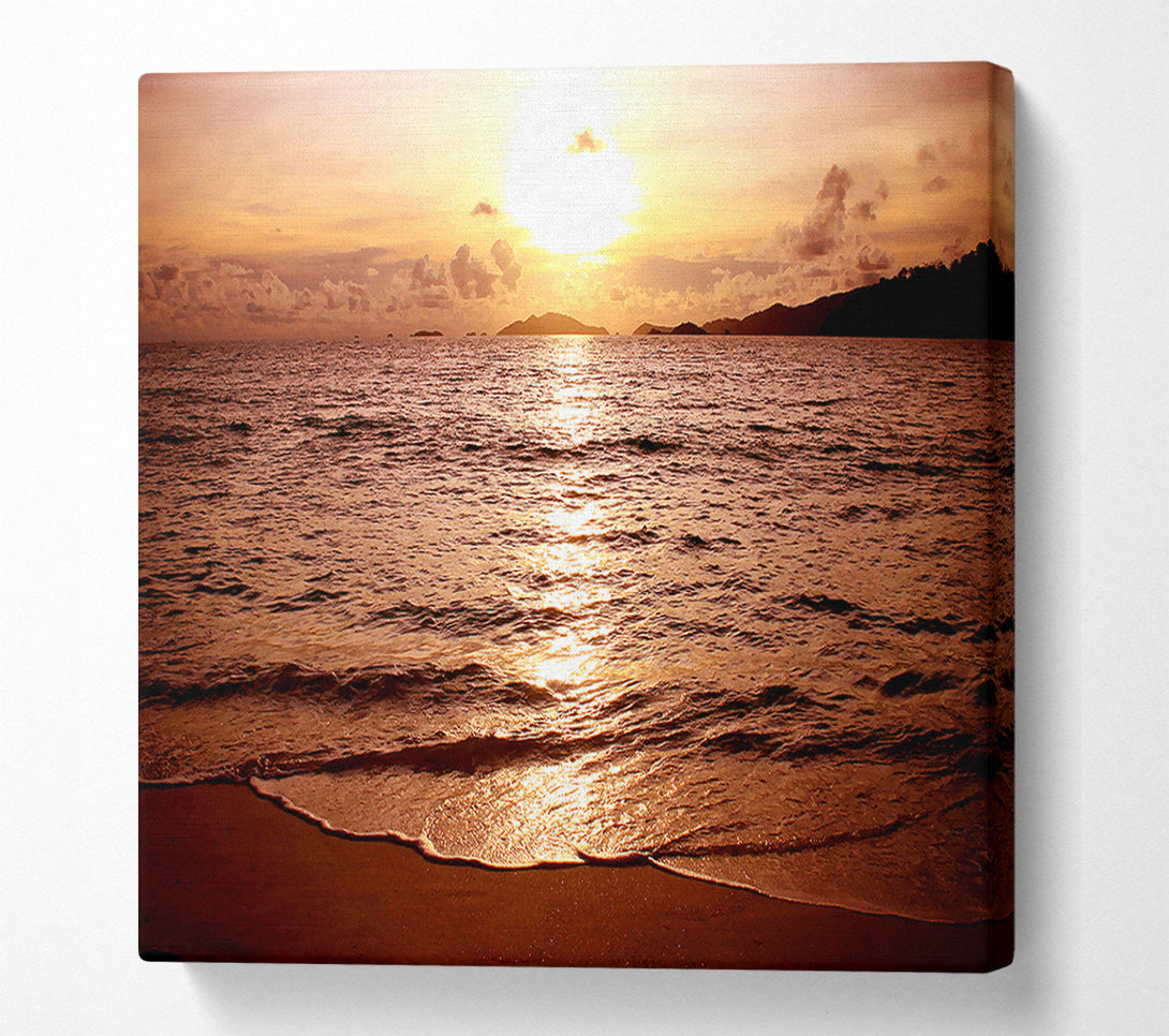  A Canvas Print of Sunset Beach Sparkle Canvas Print