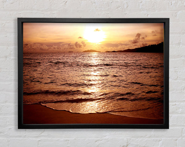 Sunset Beach Sparkle Framed Print