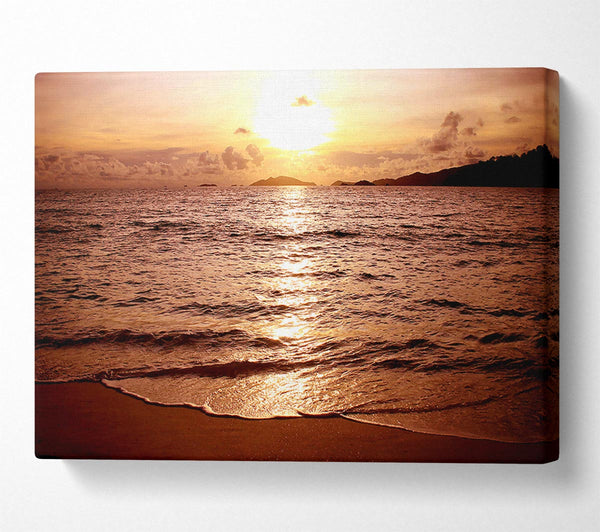  A Canvas Print of Sunset Beach Sparkle Canvas Print