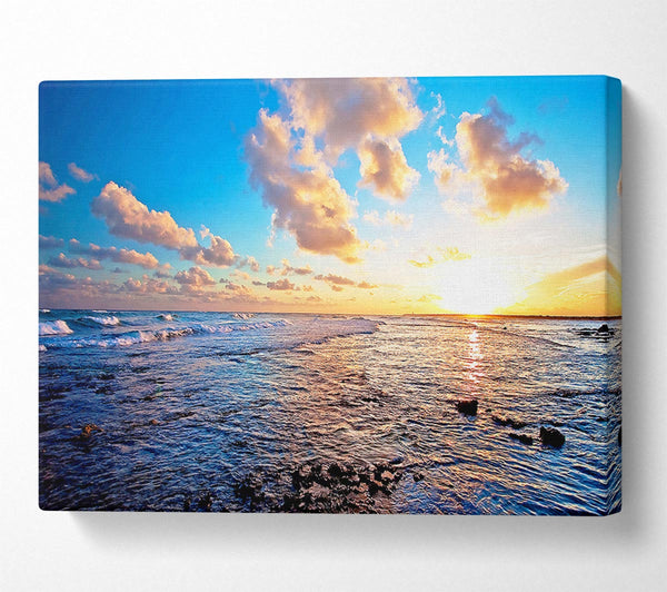  A Canvas Print of Clouds In The Sunset Sky Canvas Art