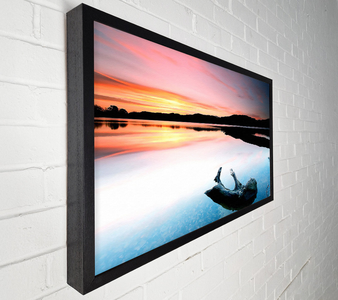  A Canvas Print of Driftwood In The Tranquil Ocean Canvas Wall Art