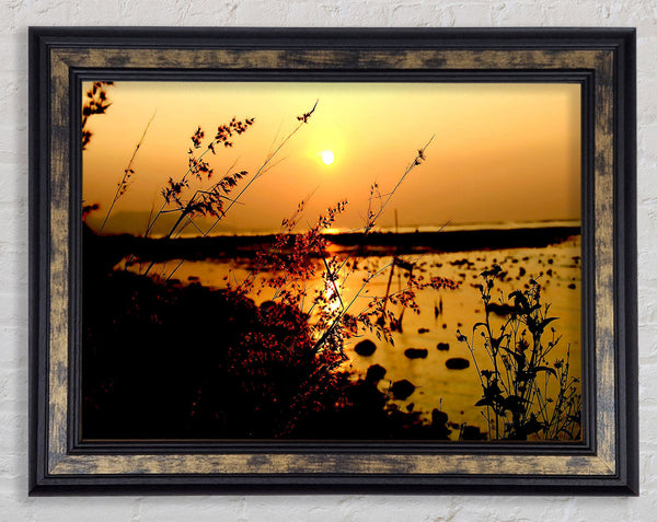 Sunset Ocean Down Framed Print