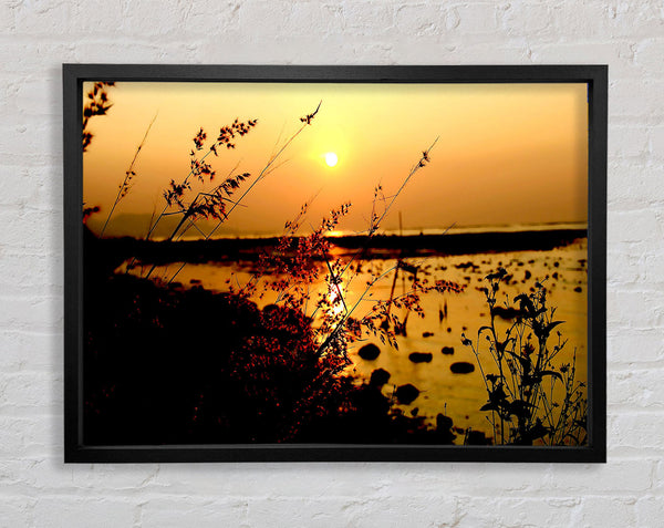 Sunset Ocean Down Framed Print