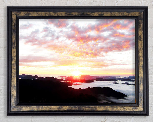 Sky Sunrise Ocean Framed Print
