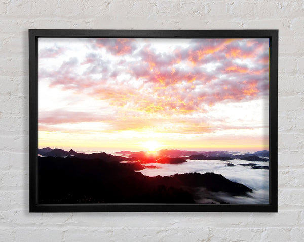 Sky Sunrise Ocean Framed Print