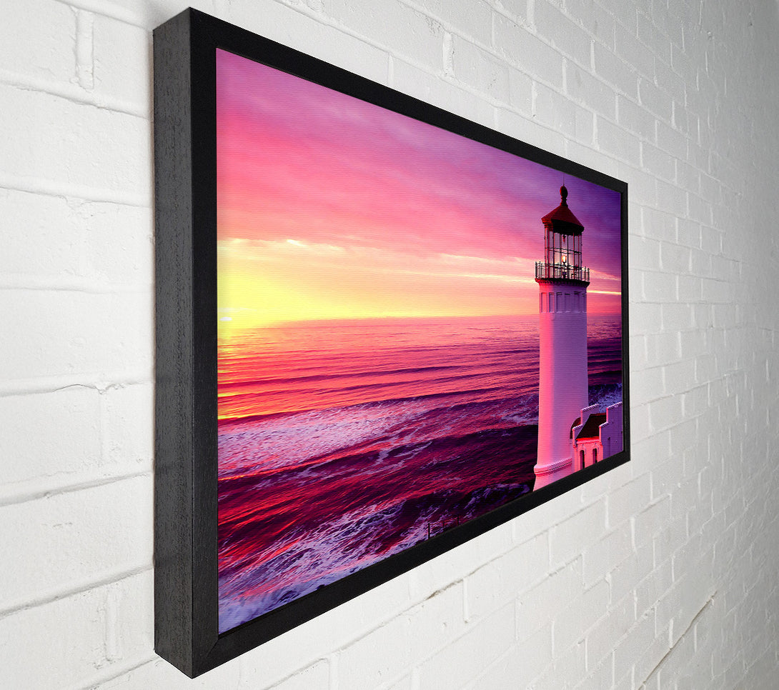  A Canvas Print of Lighthouse Pink Sunset Canvas Art