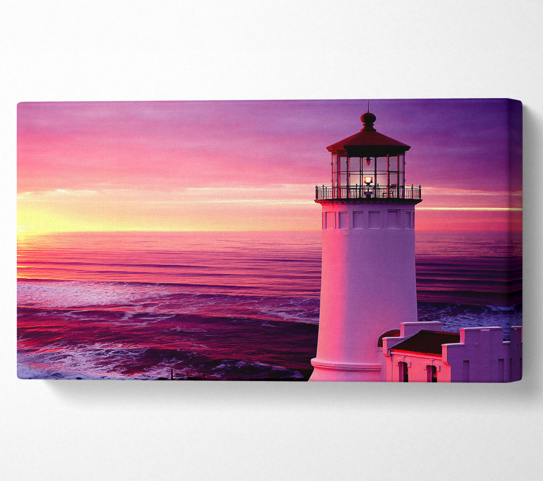  A Canvas Print of Lighthouse Pink Sunset Canvas Art