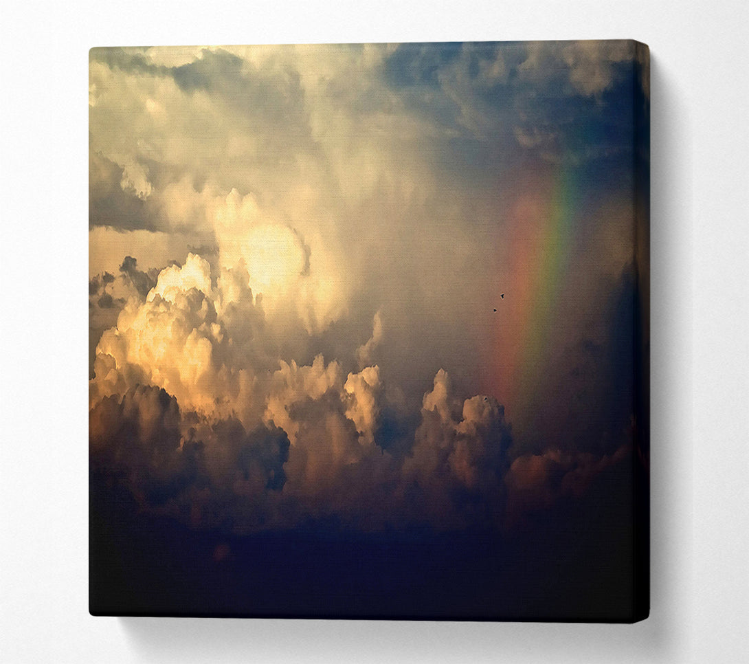  A Canvas Print of Storm Clouds And Rainbow Canvas Print