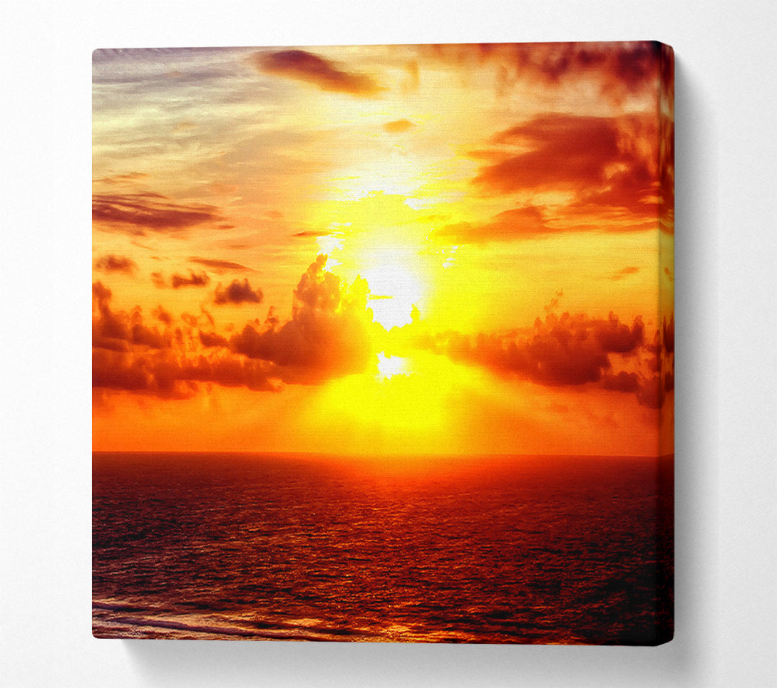  A Canvas Print of Sunrise Across The Sea Canvas Wall Art