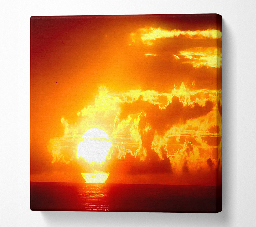  A Canvas Print of Marvelous Sunset Beach Canvas Wall Art