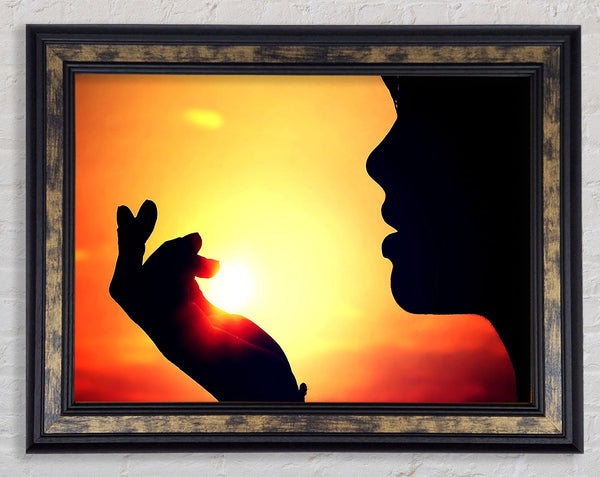 The Sun In Her Palm Framed Print