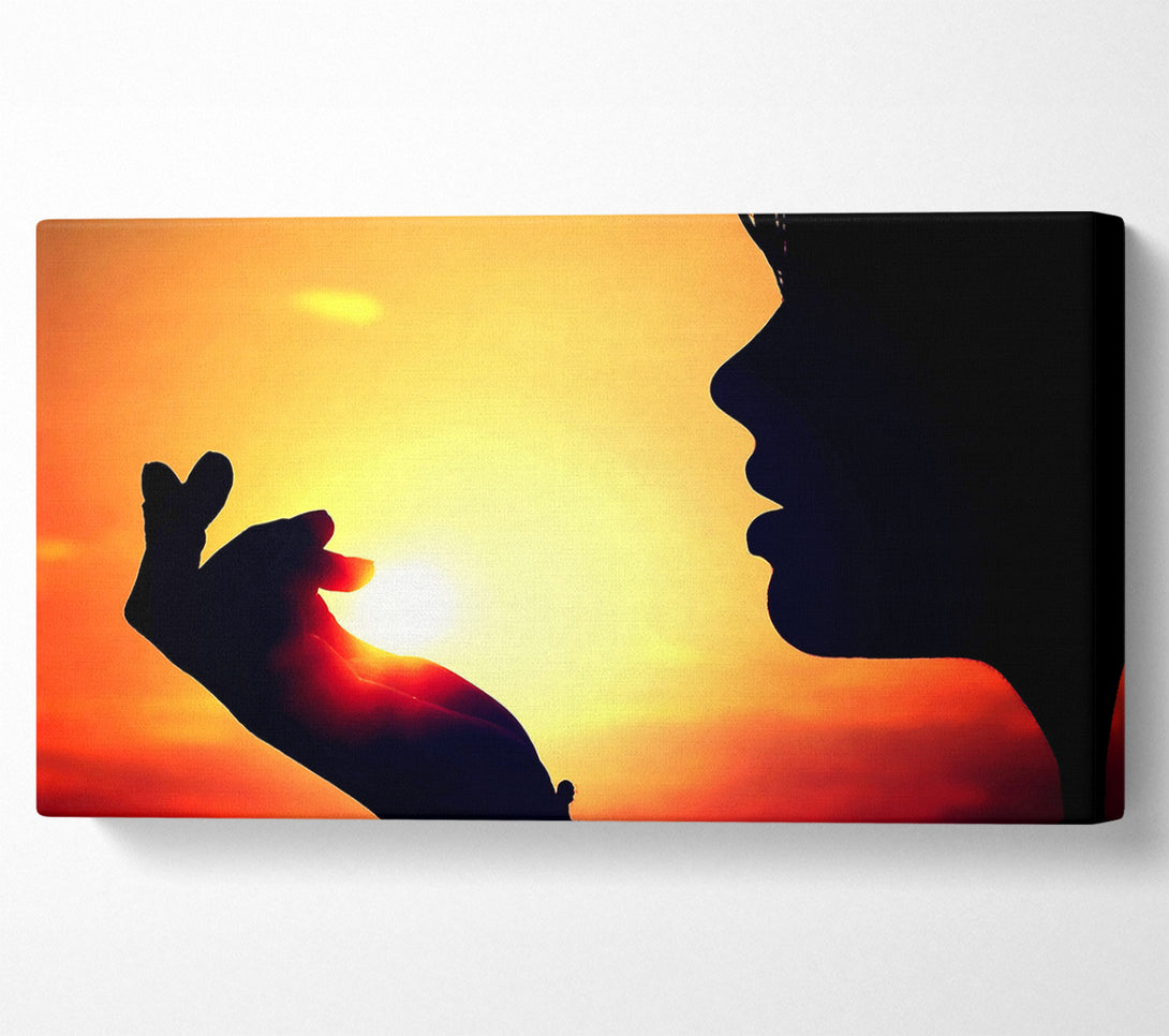  A Canvas Print of The Sun In Her Palm Canvas Wall Art