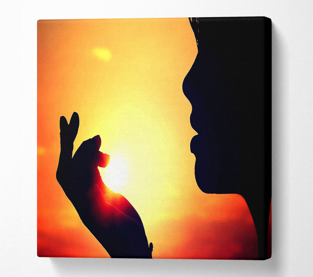  A Canvas Print of The Sun In Her Palm Canvas Wall Art