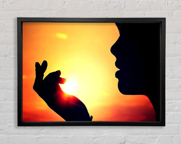 The Sun In Her Palm Framed Print