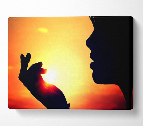  A Canvas Print of The Sun In Her Palm Canvas Wall Art