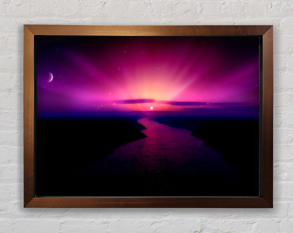 Morning Purple Sunrise Framed Print
