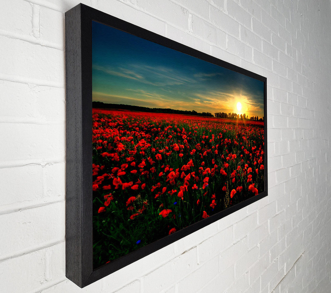 A Canvas Print of Red Flower Garden Canvas Wall Art