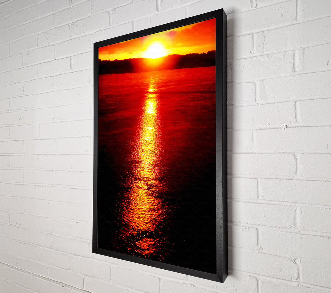  A Canvas Print of Reflections Of The Stunning Red Sun Canvas Wall Art